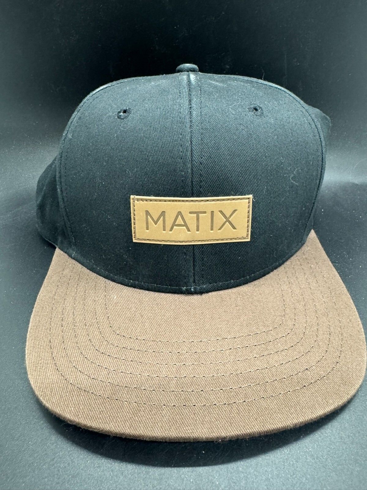 Matix Box Logo Flat Bill Snapback Hat  Brown Tan One Sz 100% Cotton