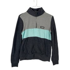 Pink Women 1/4 Zip Athletic Sweatshirt Longsleeve Gray Blue S