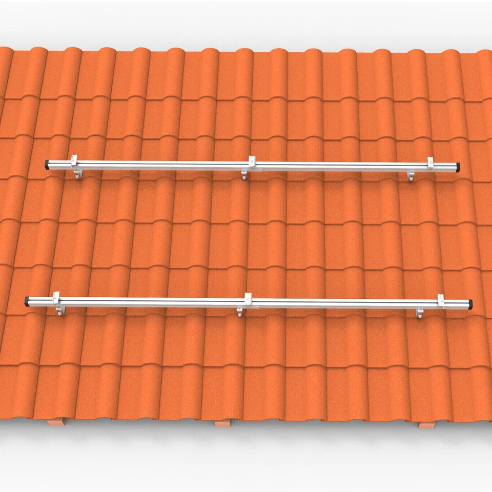 Montageset Ziegeldach für 2x PV Modul Solarmodul Befestigung Montageschiene - Bild 2 von 4