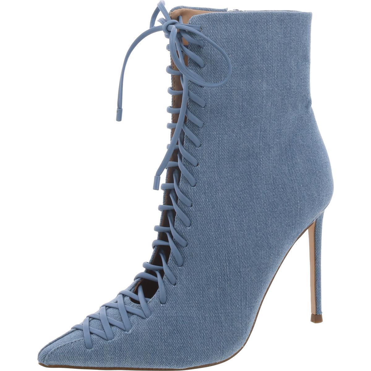 Steve Madden Womens Katari Denim Ankle Boots Shoes Medium (B,M