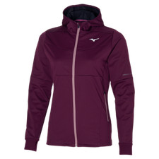 Mizuno Womens Sports Running Bt Zip Up Coat Jacket Grape Wine / 50% Off Rrp £120