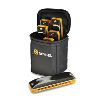 Seydel Session STEEL 6 Harmonicas For the Price of 5 Honey/Charcoal +Case Choice
