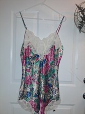 Vtg Victoria's Secret Gold Label Floral Nightie Slip Dress White Lace Medium