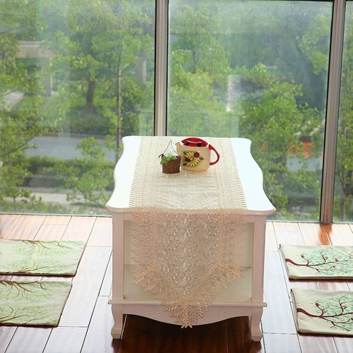 180 cm Cream Macrame Lace Dining Coffee Table Runner Cloth Tablecloth ...