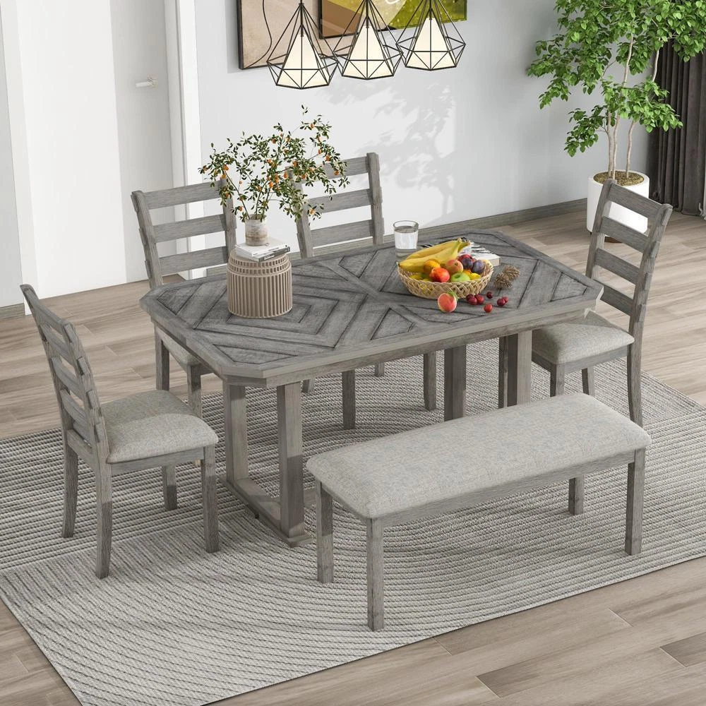 Wood grain dining table deals