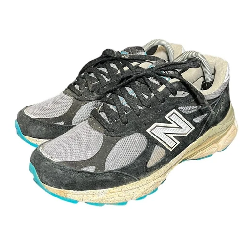 NEW BALANCE 990v3 990 M990OB3 USA BLACK CEMENT GREY TEAL 8.5 D Men's