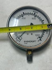 Ashcroft 4" Dual-Scale Pressure Gauge 0-1000PSI 0-7000kPa 1/4 NPT