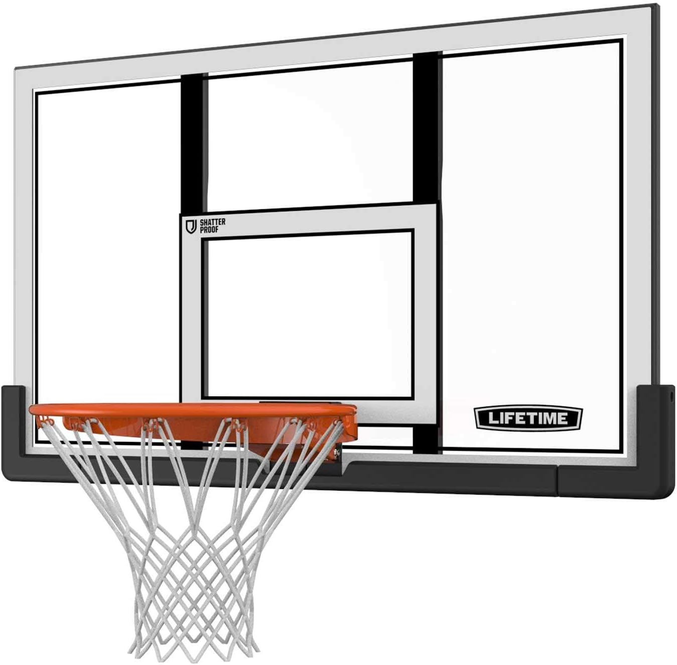 73729 48 In. Shatter Proof Backboard Rim Combo, Orange/White, One Size