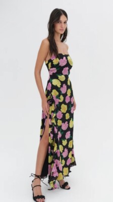 knee length dresses for ladies Madison Strapless Slinky Maxi Dress / Chocolate | Meshki main image 0