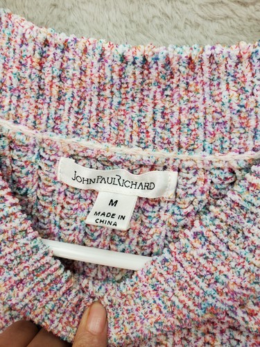 John Paul Richard Confetti Sweater Women Medium Multi Knit Long Sleeve Crew Neck - Picture 7 of 9