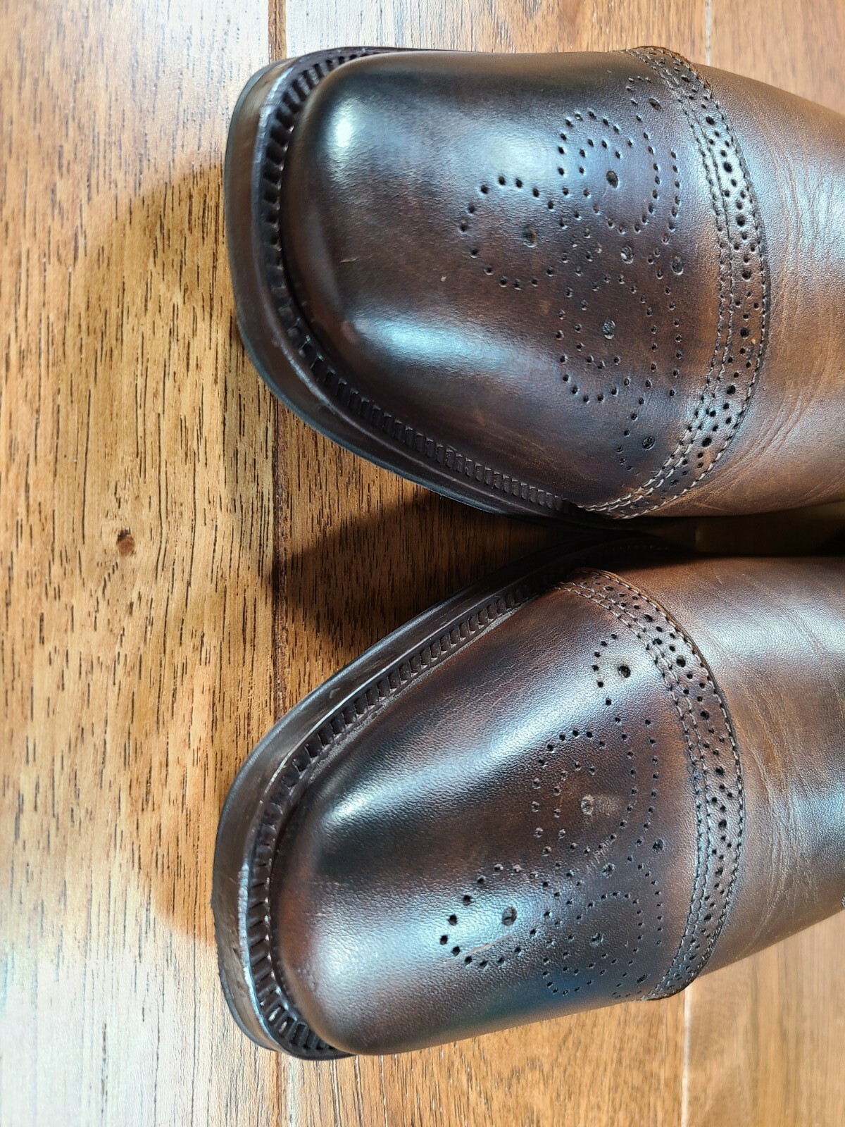 SAOLA TO BOOT NEW YORK Adam Derrick abito Oxford in pelle marrone con punta a cappuccio taglia 8