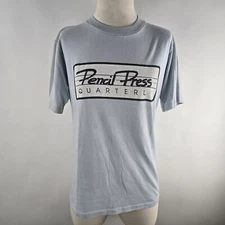 Vintage 80's Pencil Press MAGAZINE  T-SHIRT SINGLE STITCH Size M Double Sided 