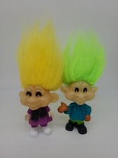Vintage 1993 Burger King Kids Club Glow in the Dark Troll Doll Lot