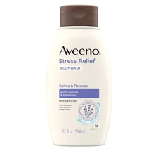Aveeno Stress Relief Body Wash Soothing Oat Lavender Hypoallergenic Dye-Free