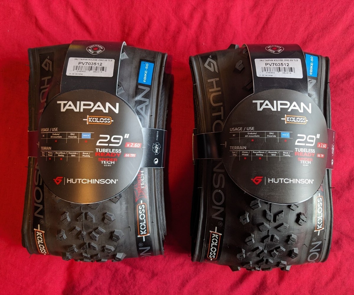2X Hutchinson Taipan Koloss 29 x Ebike-50 Tubeless Tyres Pair
