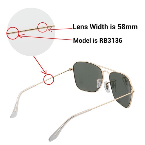 Walleva Fire Red Polarized Replacement Lenses For Ray-Ban RB3136 Caravan 58mm - Picture 4 of 9