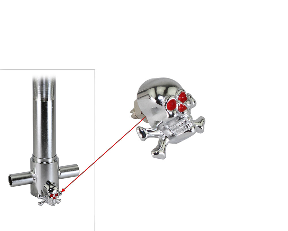 Bicycle Spring Fork Steering Tube Decoration SKULL W/BONE Lowrider Cruiser Bikes