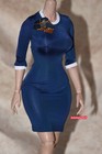 1/6 Office Slim Blue Skirt Dress Bowtie Clothes For 12" Female PH TBL Figure Bod