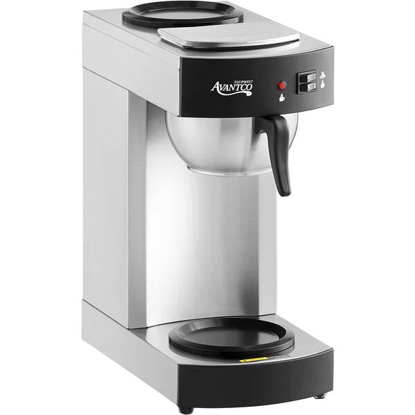 New Avantco Commercial Coffee Maker Machine 2 Pot Warmer Pourover 12 Cup Brewer