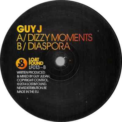 Guy J Dizzy Moments / Diaspora STICKER Vinyl Single 12inch Lost & Found