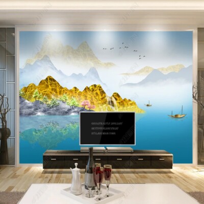 Kn-Collection 11253 Vinyl Photo Wallpaper Wall Mural Gold Landscape Style