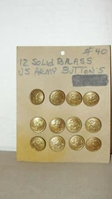 (12) SOLID BRASS - U.S. ARMY BUTTONS