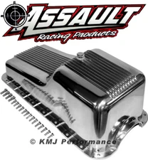 62-82 SBF Ford Polished Aluminum Oil Pan Retro Finned Front Sump - 260 289 302