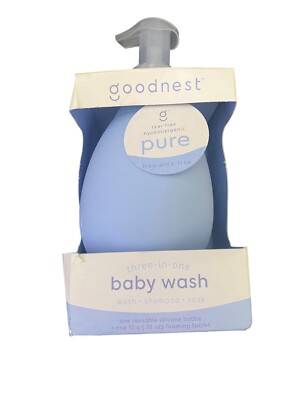 Goodnest 3 In 1 Baby Wash W/ silicone Reusable Bottle/ Fragrance Free 1 Ct