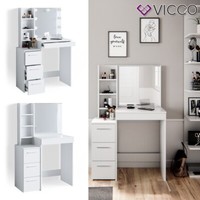 Schminktisch Frisiertisch Schminkkommode Meryl Weiß Schminkspiegel Modern Vicco