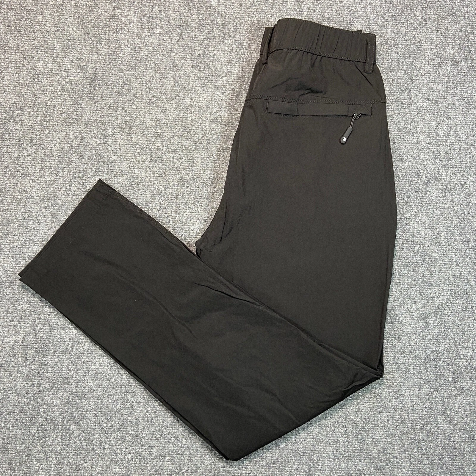 Outdoor Sports Pants Mens Medium Black Hiking Zip Pockets Knee Bends