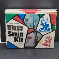 Glass Stain Kit Cunningham Art Products Vintage Christmas Craft New SEALED