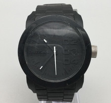 Diesel Double Down Watch Mens 44mm Black Dial Case DZ-1437 New Battery