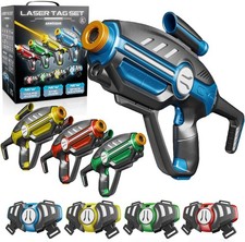 Laser Tag Set for Kids, Teens Adults - 4 Blasters 4 Vest Sensors with 4