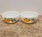 Vintage Fire King Oven Ware Opaque White Milk Glass Heat Proof Snack Fruit Bowls