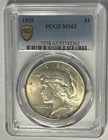 1935  PEACE DOLLAR PCGS MS 62