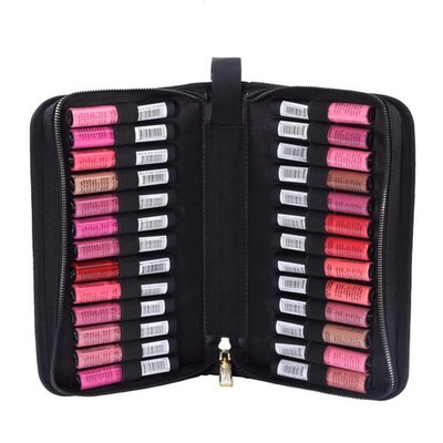 ROWNYEON Lipstick Organizer Bag Holder 10.7x6.3 Inch, Black-22 Slots