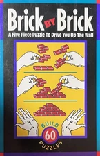 Vintage Brick-By-Brick Game 5 Polyform Block Pieces to Build Puzzles w/Solutions