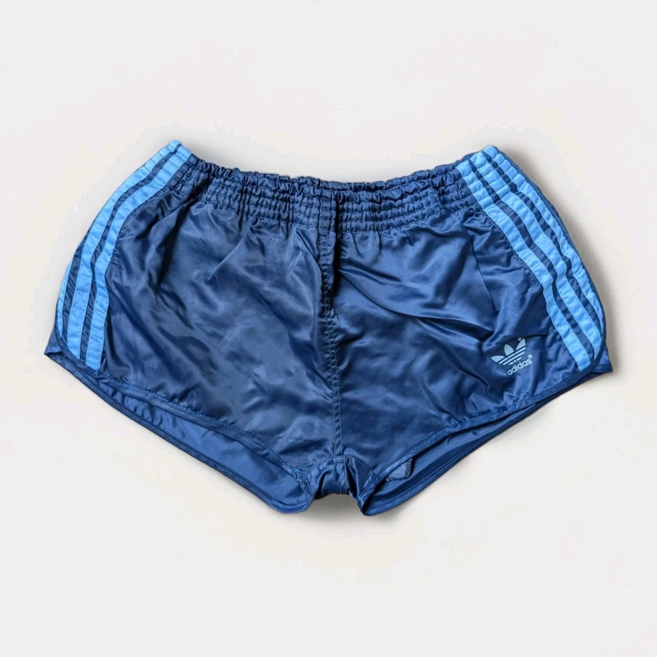 ADIDAS Glanz Nylon Sprinter Shorts blau D6 Vintage Running Sport Retro Fitness - Bild 1 von 4