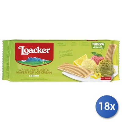18x Bundle Loacker Wafer Gr 150 Ice Cream Lemon