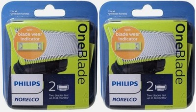 Philips Norelco OneBlade Shaving Replacement Blades 4 Razor QP220/80 New Genuine