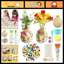 DIY Mosaic Craft Kits - 2 Set Decorative Plant Pots Flower Vase Art Supplies f