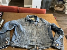 UNIVERSAL THREAD Waist Length Button Down Denim Jean Jacket, Women  s M, Blue