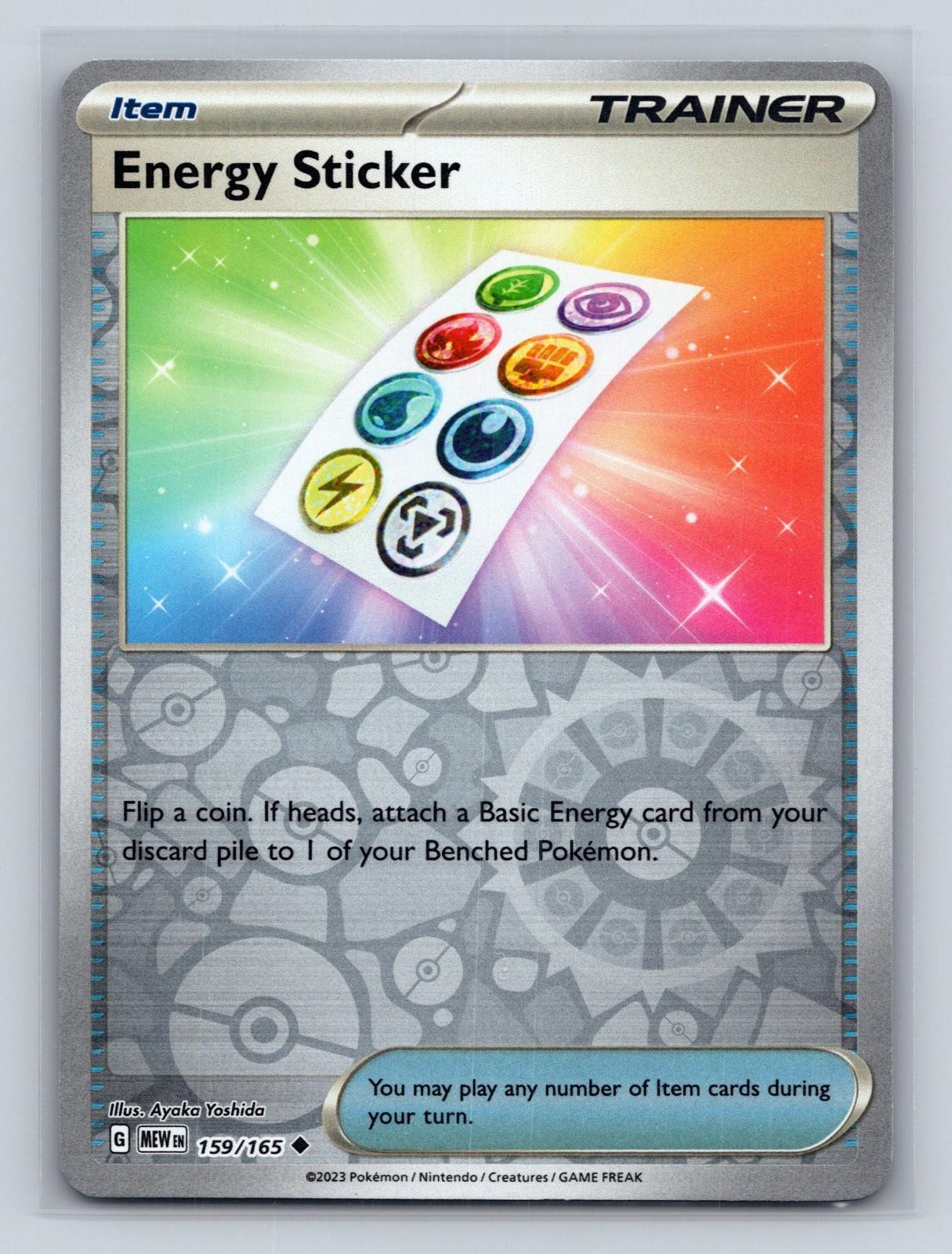 Energy Sticker 159/165 Uncommon 151 Pokemon Reverse Holo NM