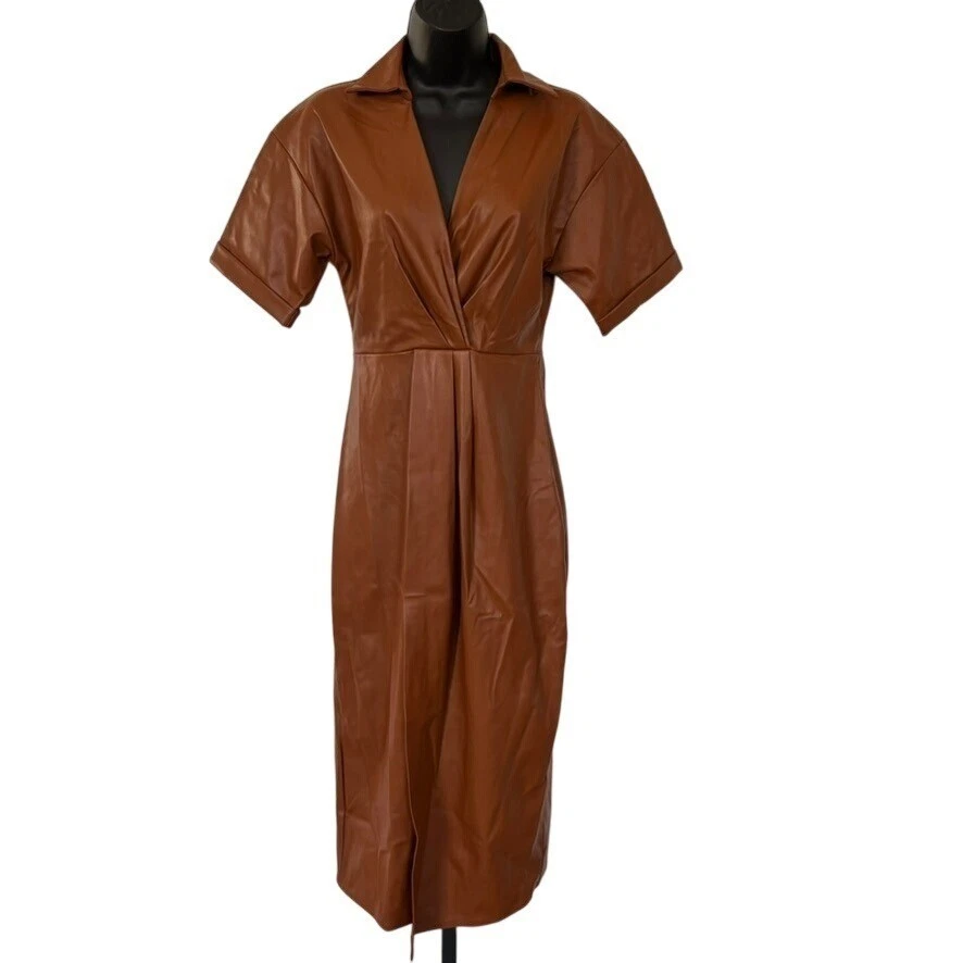 Faux Leather Wrap Dresses for sale | eBay