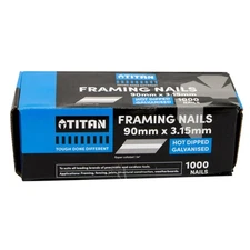 Titan 90 x 3.15 mm Hot Dipped Galvanised Collated Framing Nails - Box of 1000