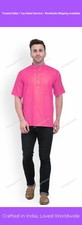 Mens Kurta Traditional Wear Cotton Kurta Mens Ethnic Wear Half Sleeve Kurta