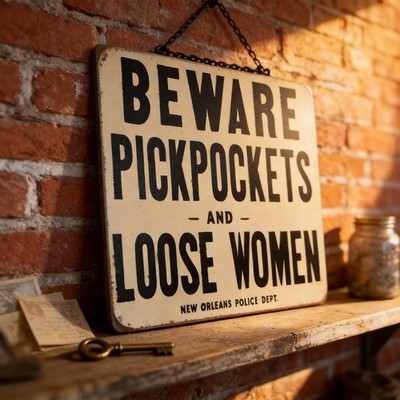 9''x7'' Nostalgic ''Beware Pickpockets/ Loose Women'' Plaque...Made/USA...Ship Free!