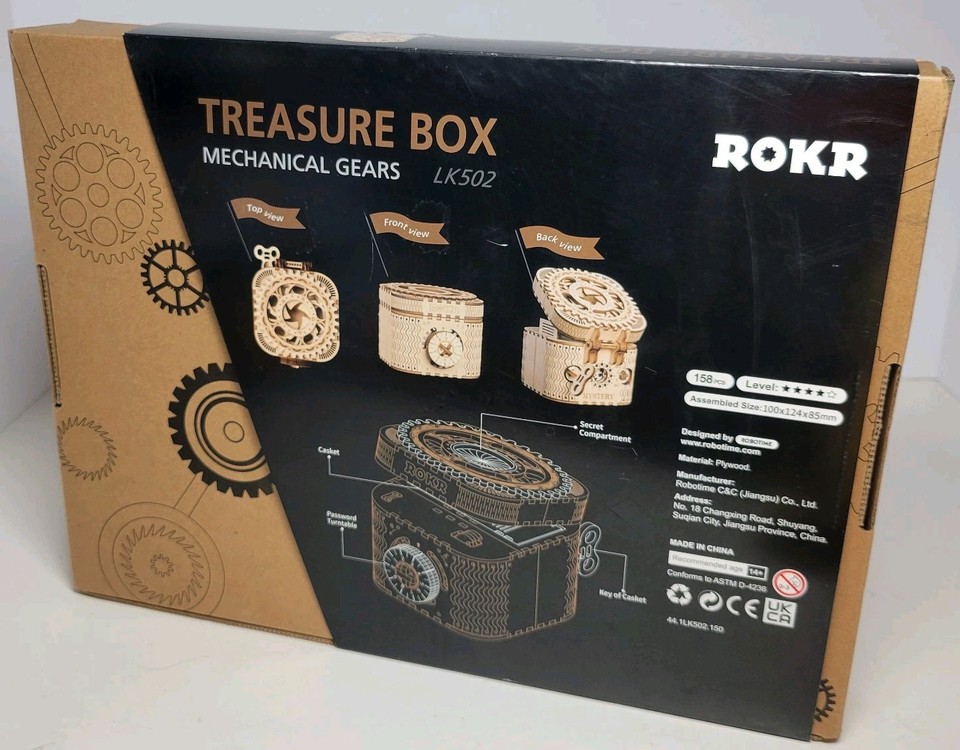 ROKR Treasure Box LK502 Mechanical Gears 3D Wooden Box - Brand New ...