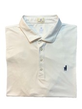 Johnnie O Hangin  Out Men  s Polo Shirt XL Short Sleeve White Polyester Blend