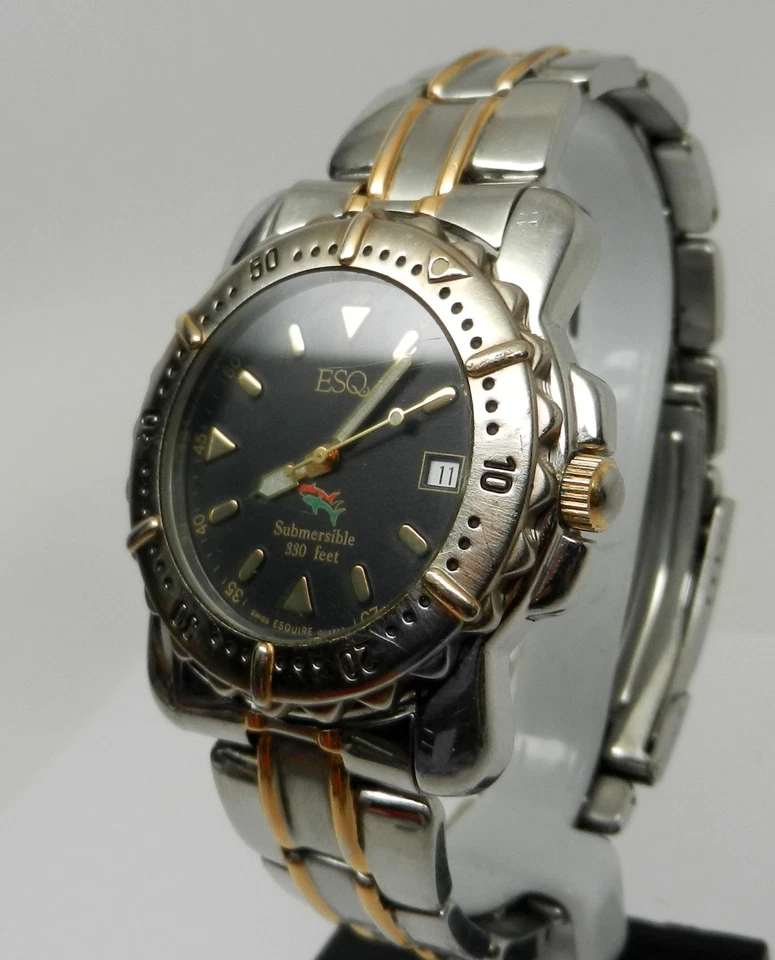 Men's Authentic ESQ Swiss Esquire 40mm Submersible Dive Diver Vintage Watch - image 4 of 4